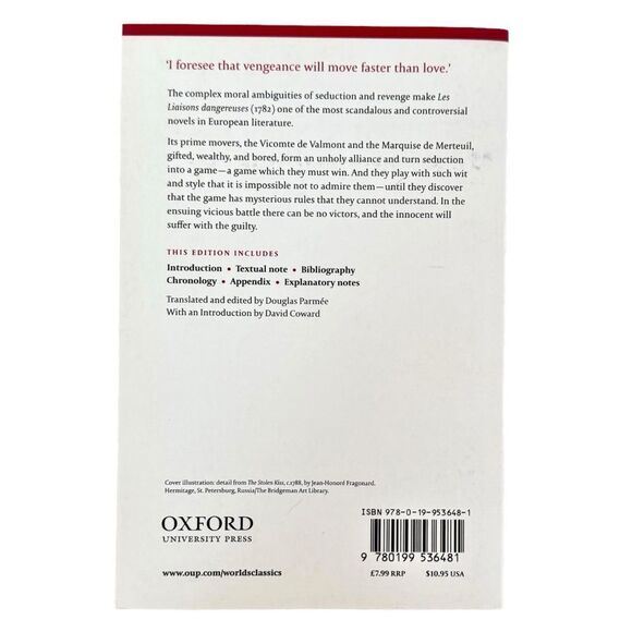 Oxford World’s Classics Les Liaisons Dangereuses Paperback Book. Novel. - Picture 2 of 3